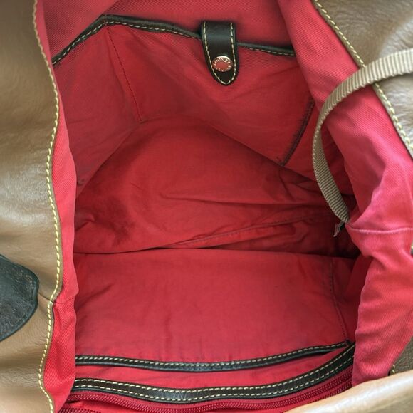 Dooney and‎ Bourke Leather O-Ring Sac Brown Pebbled Large Satchel Shoulder Bag - Picture 9 of 16